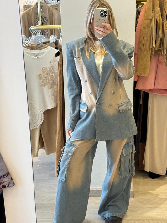 Giacca con spalline salmone