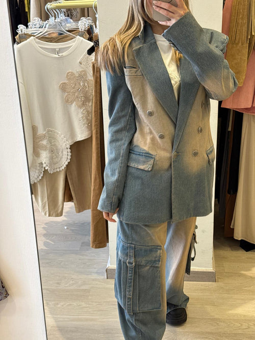 Giacca con spalline salmone