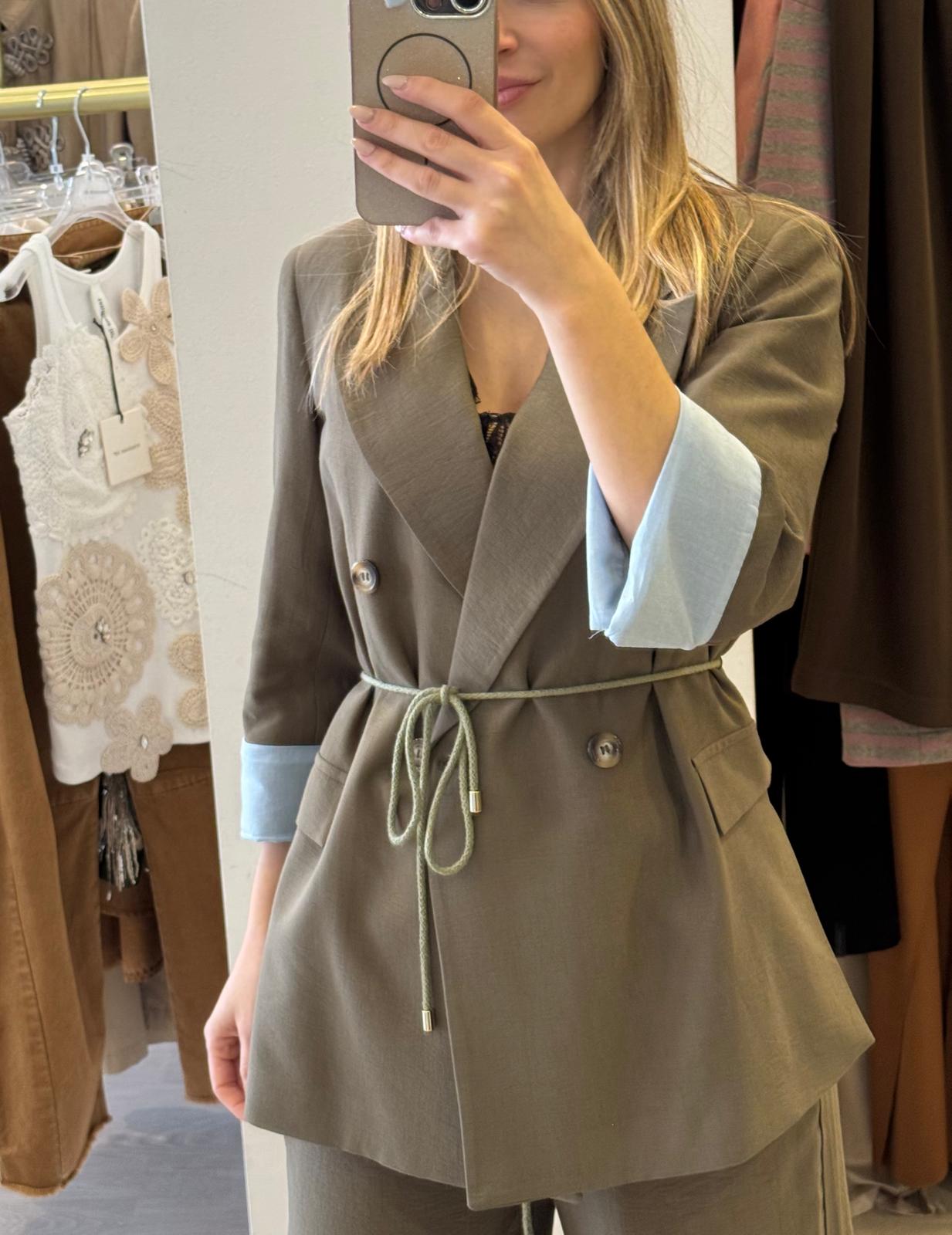 Giacca Doppiopetto Con Cinturino In Corda