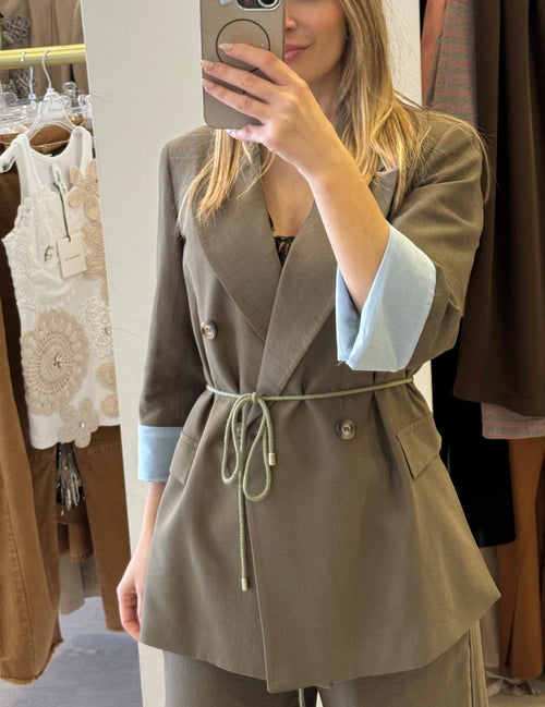 Giacca Doppiopetto Con Cinturino In Corda