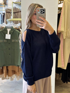 Maglia In Cotone Con Spalle Scoperte