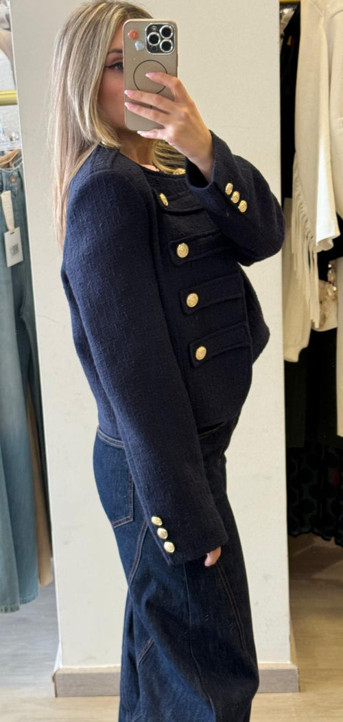 Giacca Napoleon In Tweed