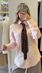 Camicia Con Cravatta A Pois
