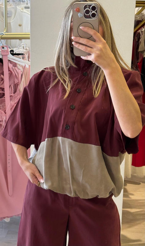 Maglia Bicolore  In Cupro 26M4721 Tensione In