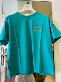 T-Shirt Con Ricamo "IT'S A GOOD DAY"