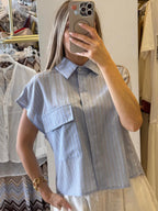 Camicia Riga Con Taschino