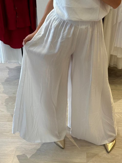 Pantalone Largo In Viscosa