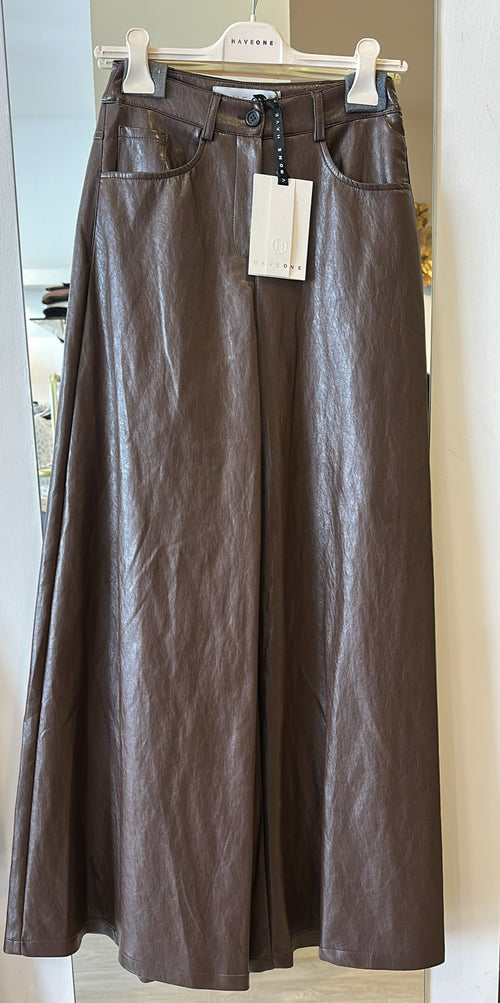 Pantalone Modello Palazzo In Ecopelle HaveOne