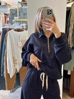 Felpa Polo Con Zip