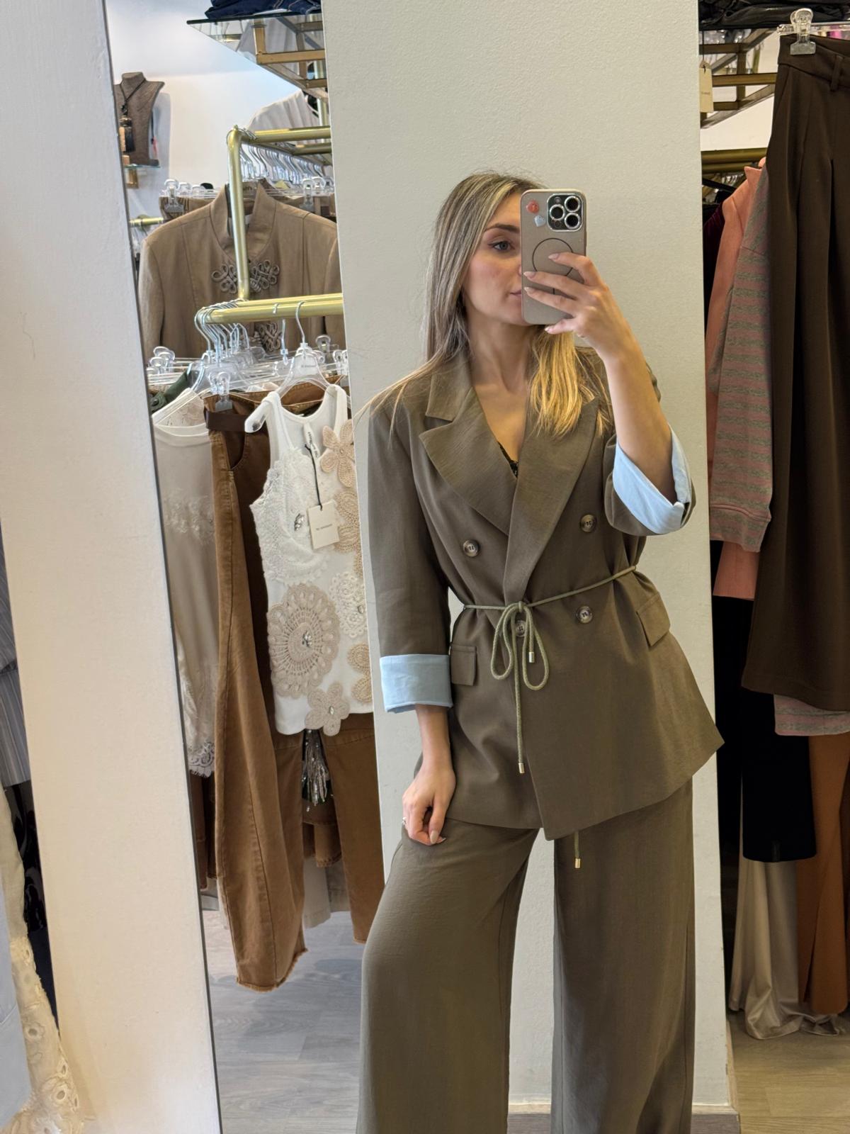 Giacca Doppiopetto Con Cinturino In Corda