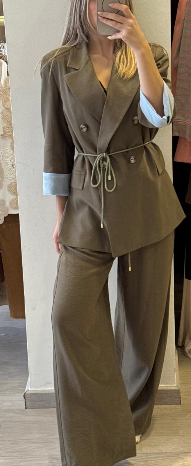 Giacca Doppiopetto Con Cinturino In Corda