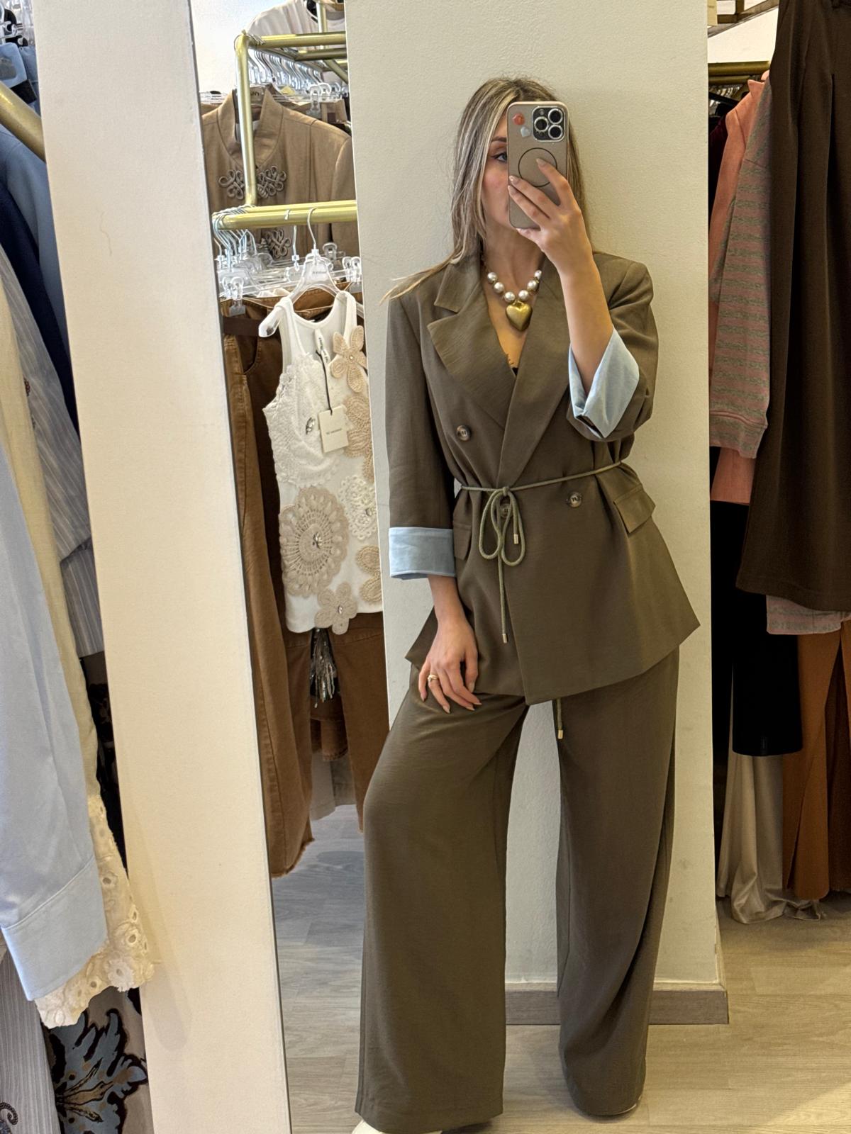 Giacca Doppiopetto Con Cinturino In Corda