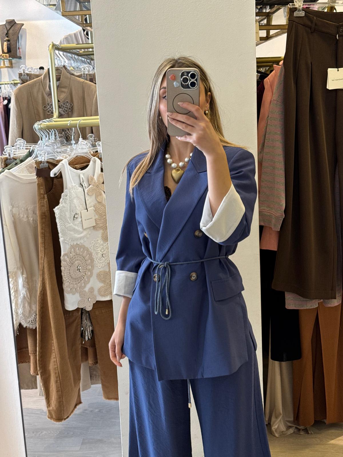 Giacca Doppiopetto Con Cinturino In Corda