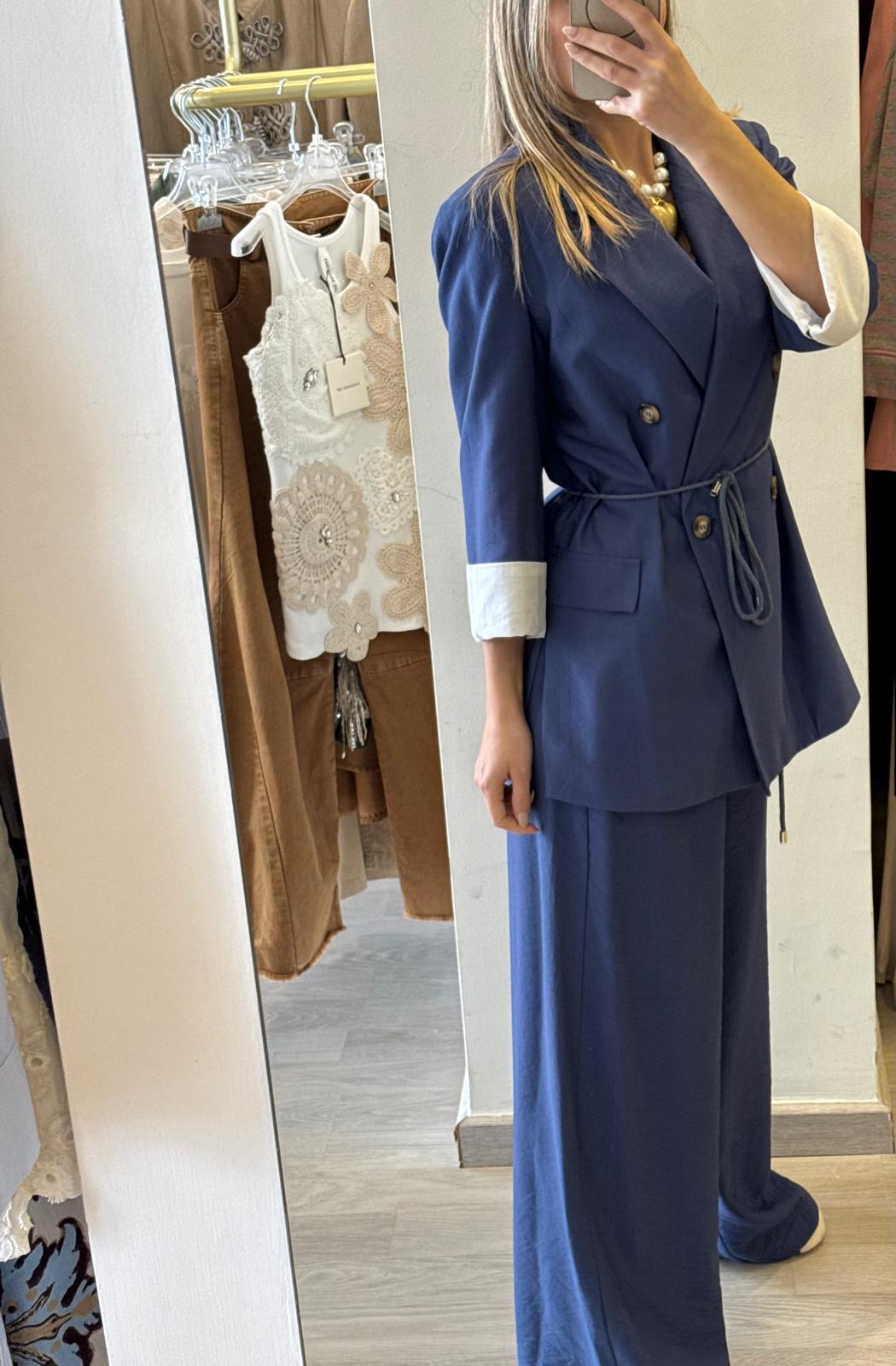 Giacca Doppiopetto Con Cinturino In Corda