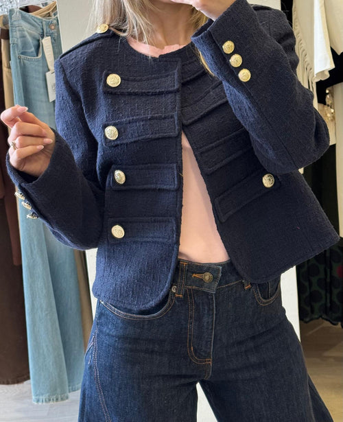 Giacca Napoleon In Tweed