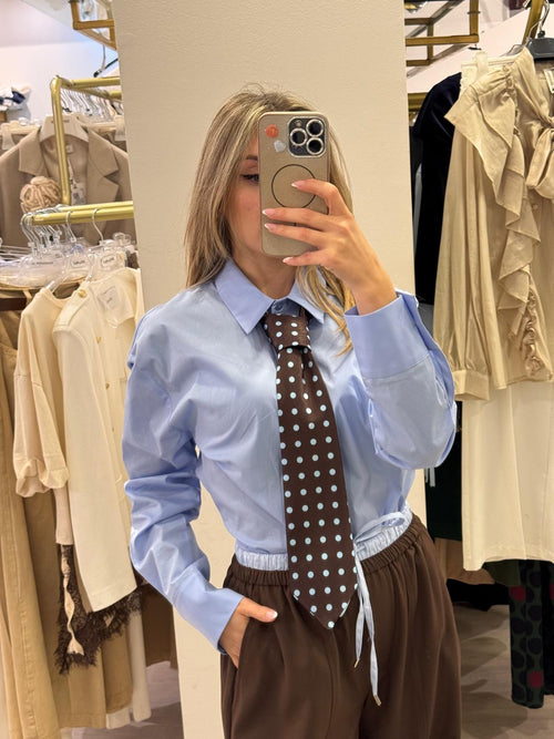 Camicia Con Cravatta A Pois