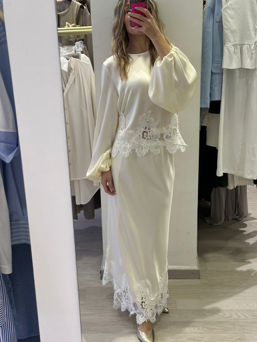 Gonna In Saten Con Pizzo Tensione In