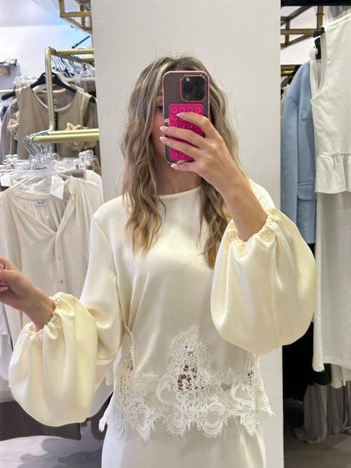 Blusa In Saten Tensione In