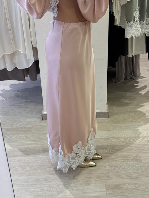 Gonna In Saten Con Pizzo Tensione In