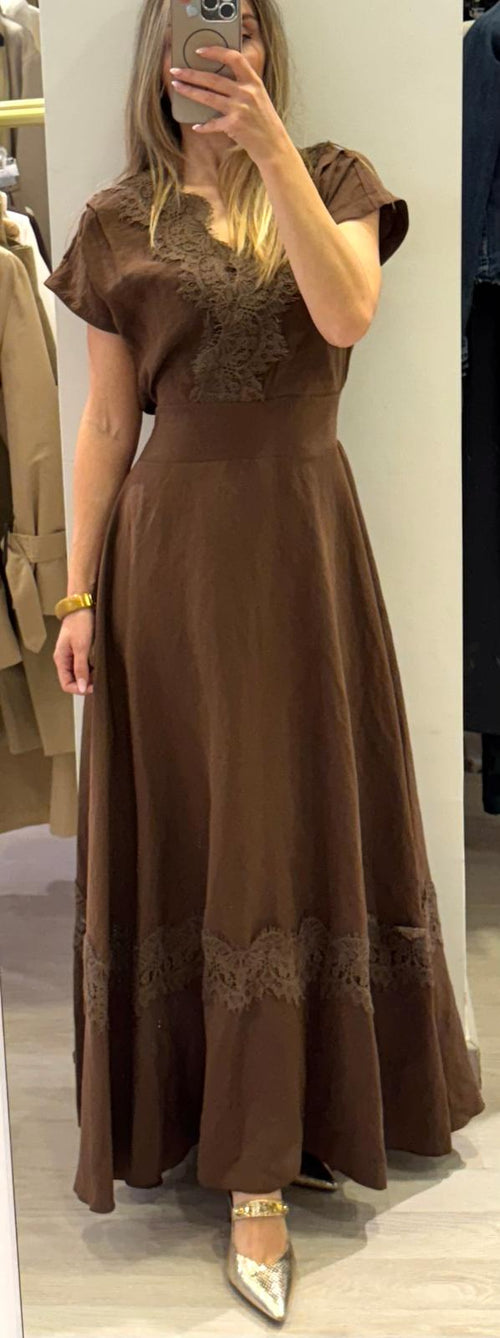 Abito In Modal Con Inserto Pizzo