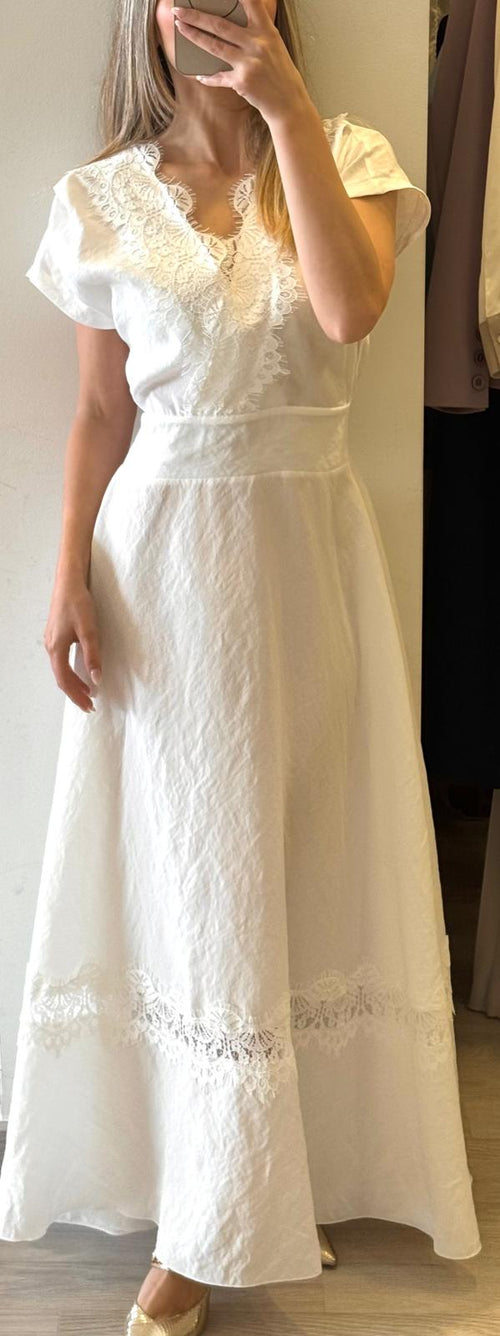 Abito In Modal Con Inserto Pizzo