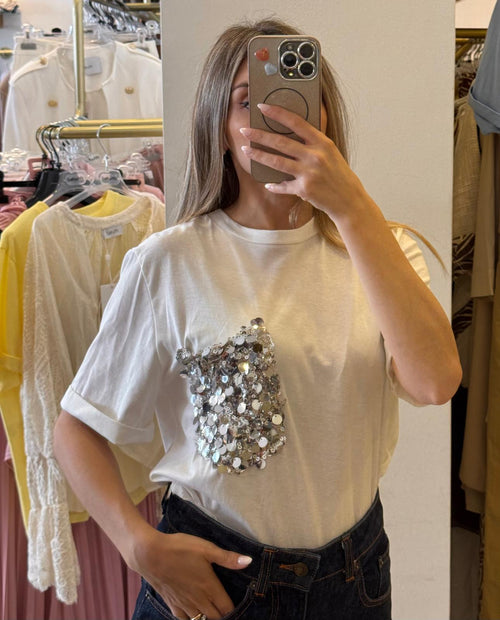 T-shirt Con Taschino Paillettes