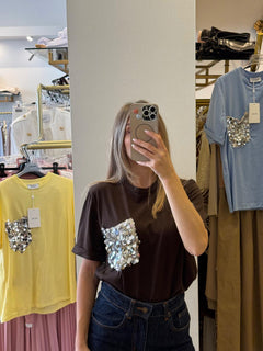 T-shirt Con Taschino Paillettes