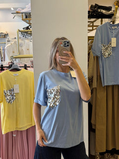 T-shirt Con Taschino Paillettes