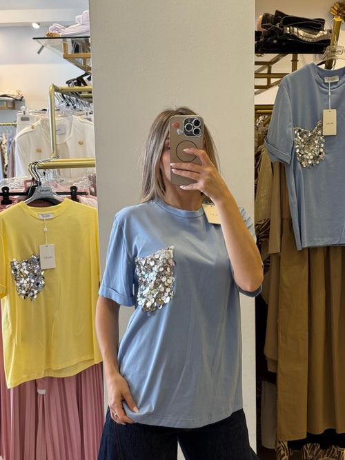 T-shirt Con Taschino Paillettes