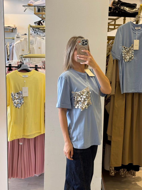 T-shirt Con Taschino Paillettes