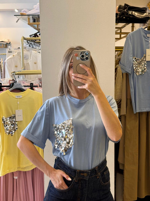 T-shirt Con Taschino Paillettes