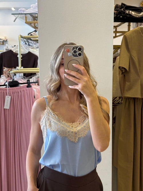 Top Lingerie In Raso Con Pizzo