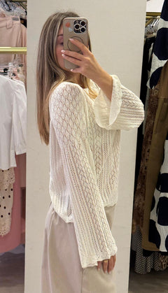 Maglia Traforata Con Manica A Campana