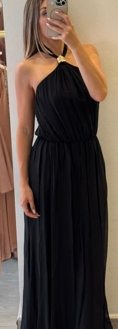 Abito Lungo Accessorio Collo