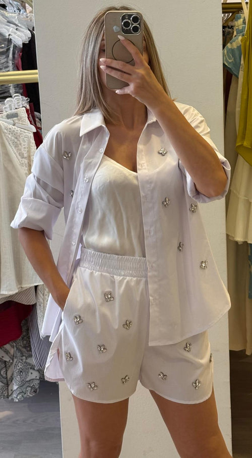 Shorts Con Applicazioni Stras