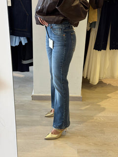 Pantalone Zampa Denim Tensione In