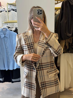 Giacca Check Con Frangia HaveOne