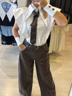 Pantalone Palazzo in Ecopelle Pitonato HaveOne