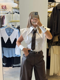 Pantalone Palazzo in Ecopelle Pitonato HaveOne